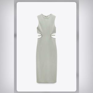 Zara grey cut out midi dress